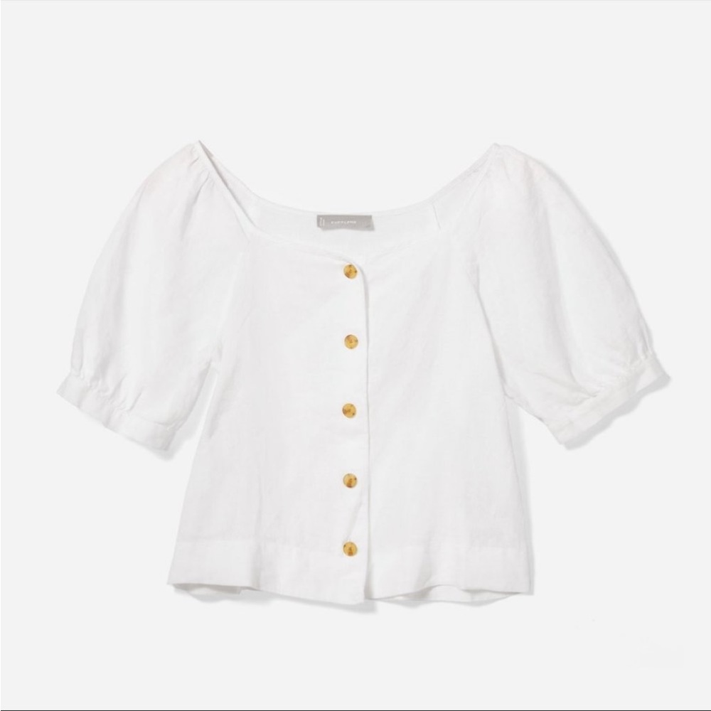 EVERLANE The Linen Puff Sleeve Top